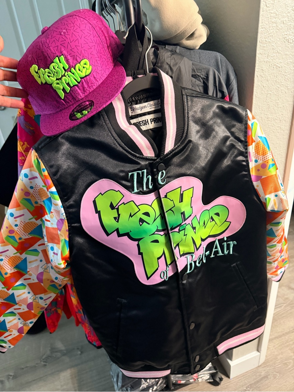Fresh Prince Kids Jacket and Cap Costume Set - Black & Pink